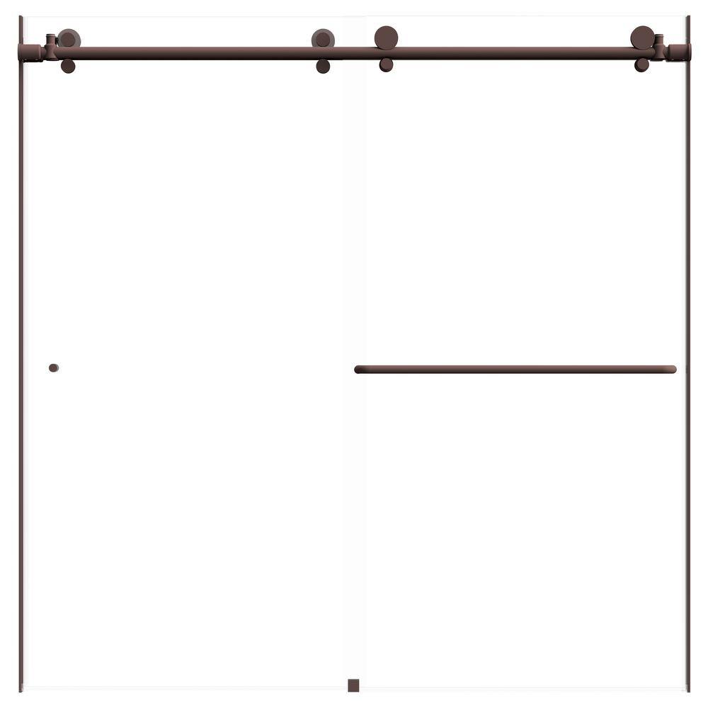 Eclipse 57" W x 60.5" H Bypass Frameless Tub Door