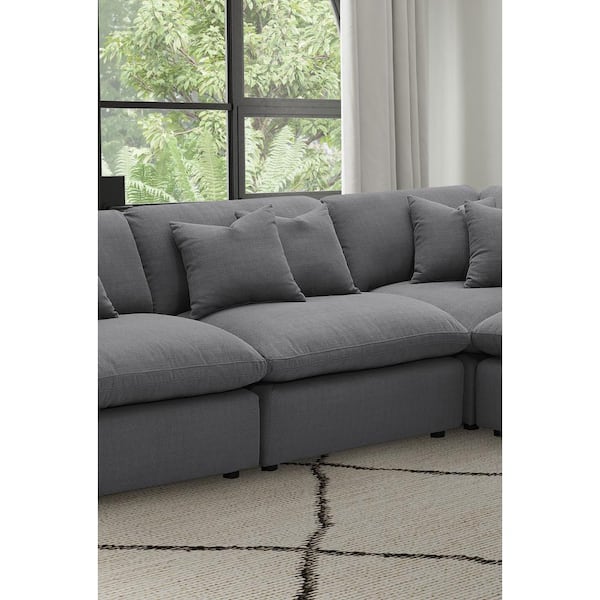 Coaster Hobson Charcoal Performance Upholstered Solid Back with No
