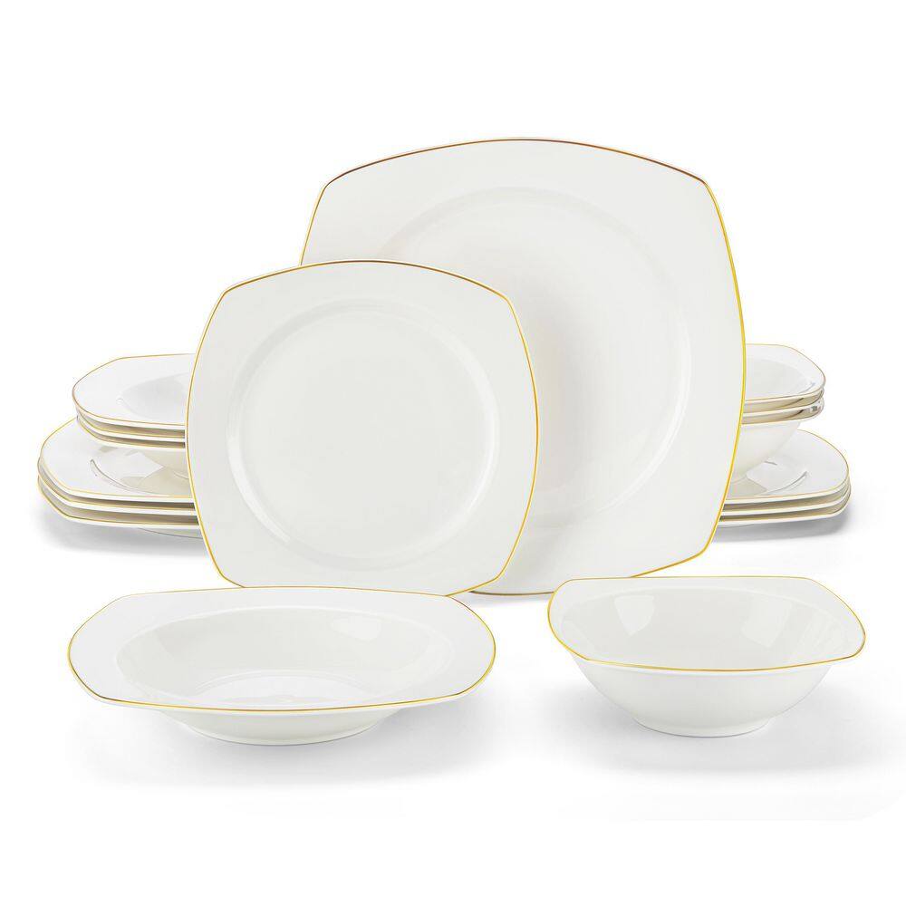 16-Piece Golden Flower Dinnerware Set – KokenArt