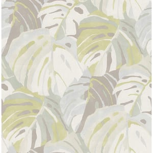 Samara Lime Monstera Leaf Paper Strippable Roll (Covers 56.4 sq. ft.)