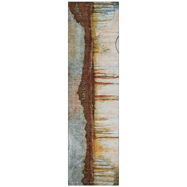 Addison Rugs Chantille Machine Washable Indoor/Outdoor Abstract ACN2059 Rust 2 ft. 3 in. x 7 ft. 6 in. Runner Rug