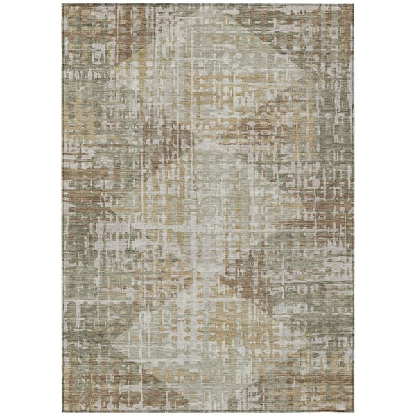 Chantille Machine Washable Indoor/Outdoor Abstract ACN2026 Aloe 9 ft. x 12 ft. Area Rug