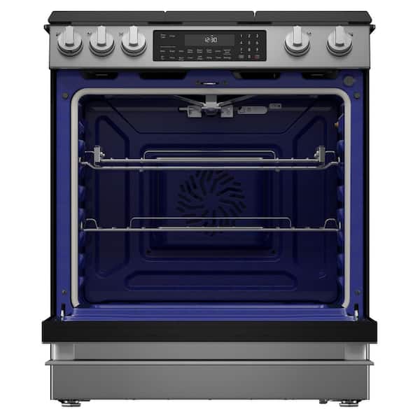 30 in. 5 Burners Slide-In Gas Range in Stainless Steel with Air Fry and Convection