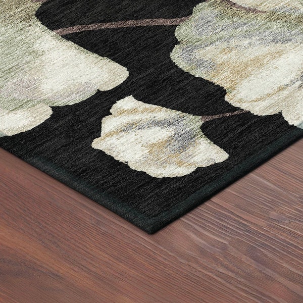 Chantille Machine Washable Indoor/Outdoor Abstract ACN2405 Black 3 ft. x 4 ft. Area Rug