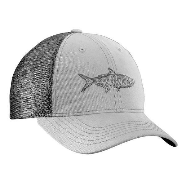 Flying Fisherman Tarpon Trucker Hat Gray and Charcoal H1736 - The