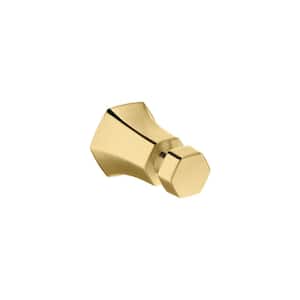Locarno Knob Single Robe Hook in Brushed Gold Optic