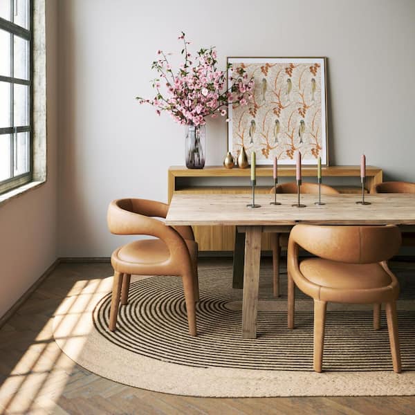 Padma Lakshmi X Rugs USA Mysore Hand-Braided Jute Oval Striped Dark Brown 8 ft. x 10 ft. Indoor Oval Rug