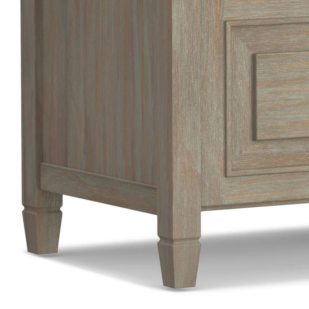 Connaught Distressed Grey Solid Wood Entryway Storage Bench