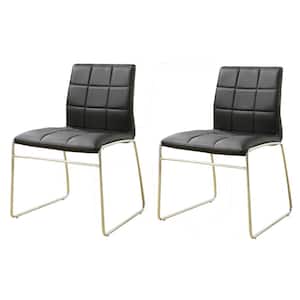 Cardigan Black Faux LeatherTufted Dining Chairs (Set of 2)