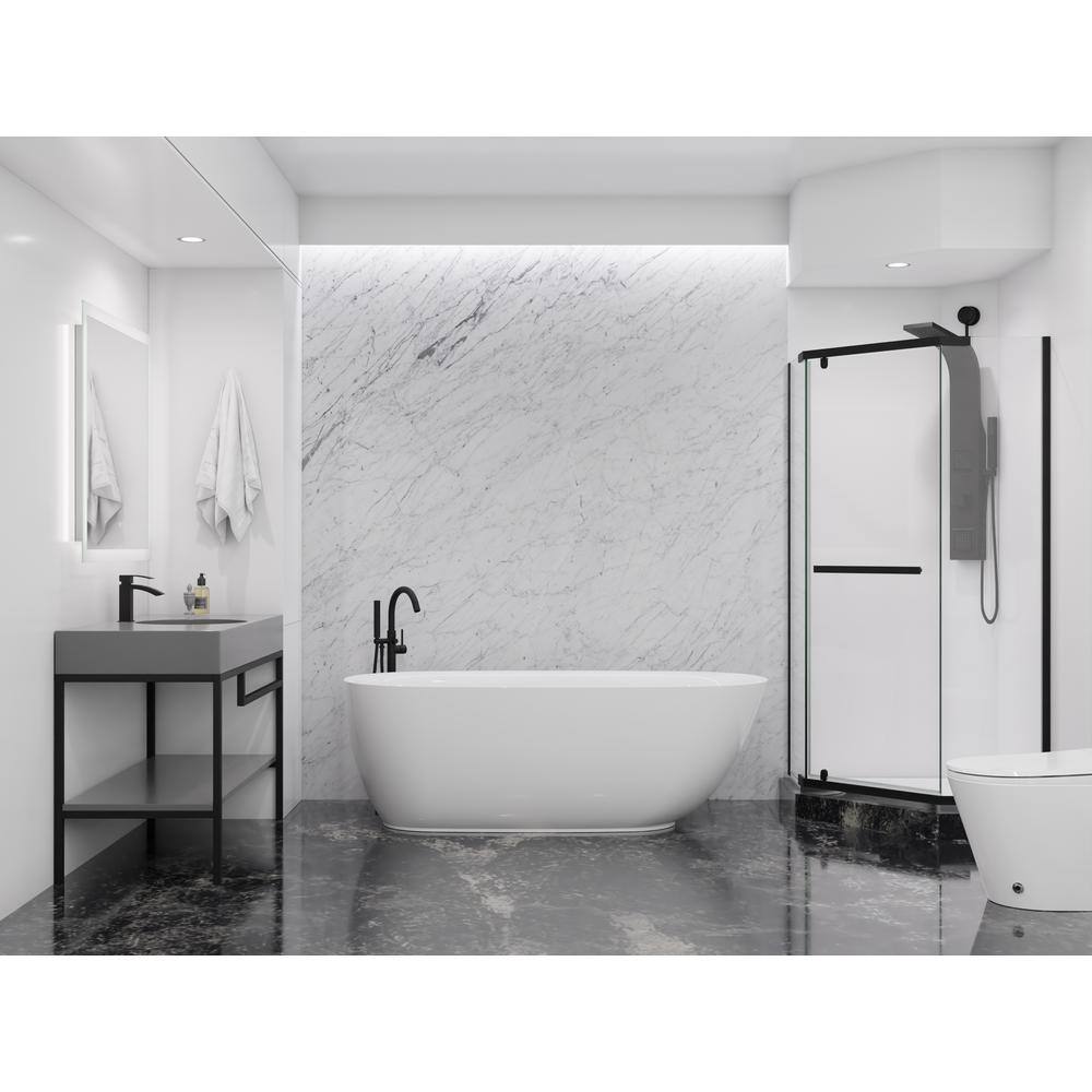 Ami 59" Glossy White Acrylic Freestanding Bathtub