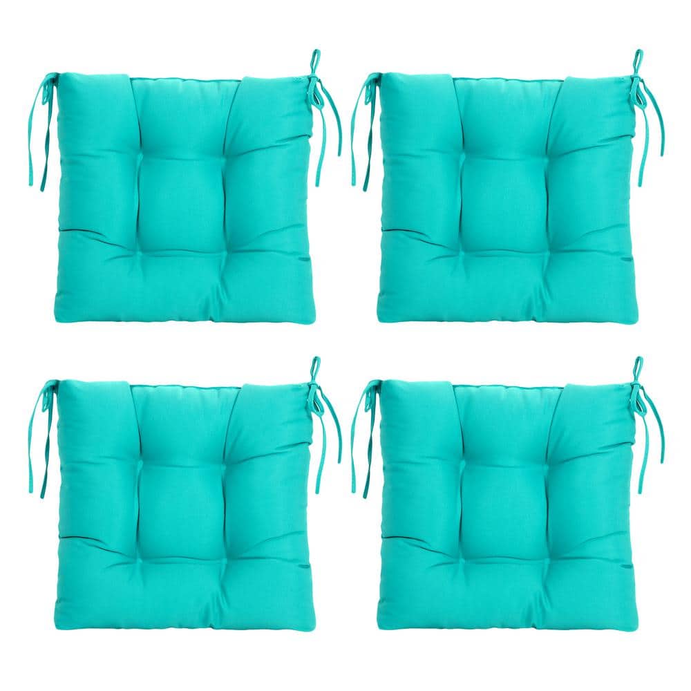 ARTPLAN Outdoor Seat Cushions, Set of 4, Patio Seat Chair Cushions 19"x19"x4" with Ties, for