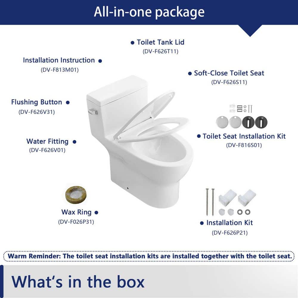White Elongated One-Piece High Efficiency Toilet with ADA Seat