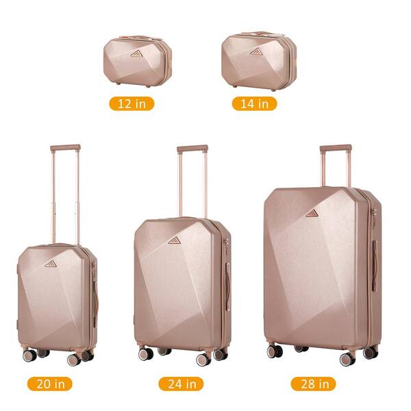 kensie gemstone spinner luggage with tsa lock rose gold 3 piece set pink rose gold