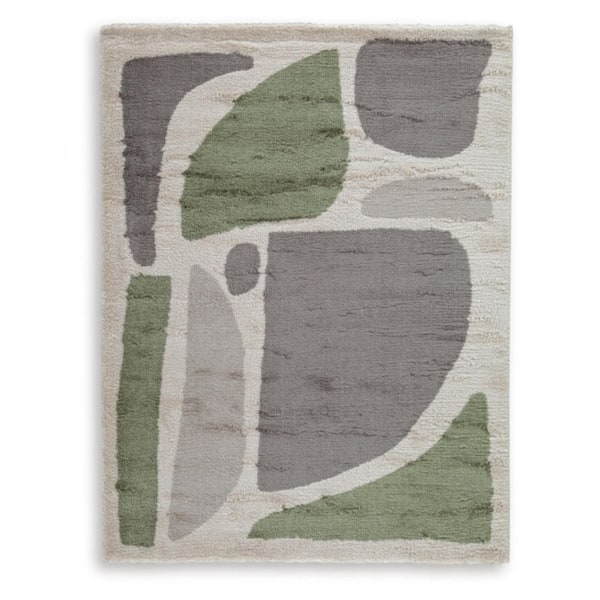 Anburgh 8 ft. x 10 ft. Gray/Green Abstract Area Rug