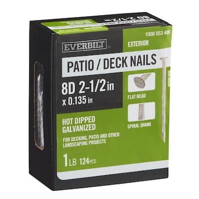 2-1/2 in. x 8D Hot Dipped Galvanized Deck Nails 1 lb. (124-Count)
