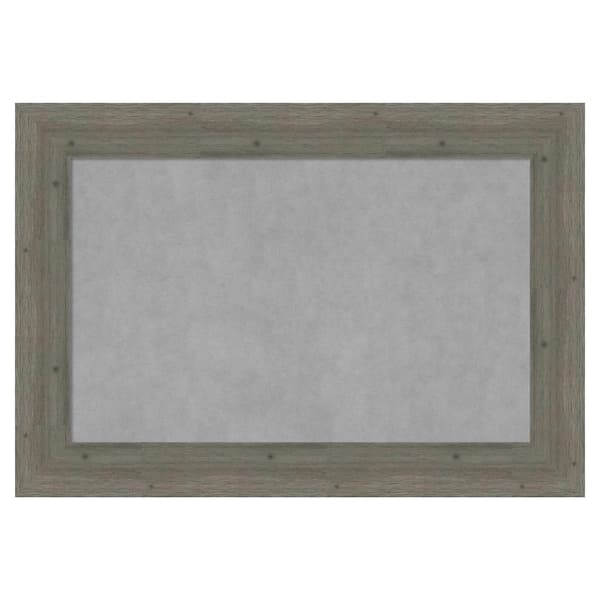 Amanti Art Fencepost Grey 39 in. x 27 in. Framed Magnetic Board