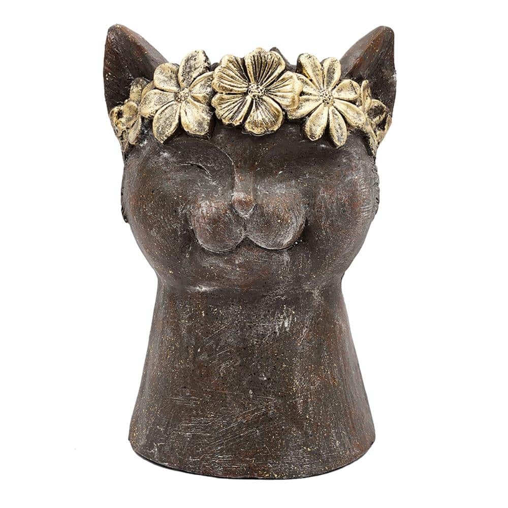 8.5 in Brown Magnesium Oxide Cat Statue Planter for Patio price history on PriceWatchPro
