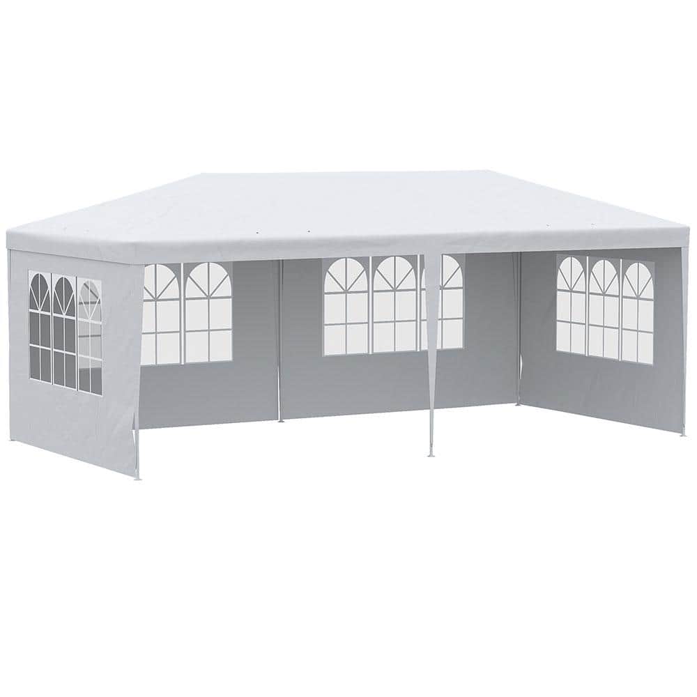 10 ft. x 20 ft. Large Events Shelter Canopy Gazebo with 4 Removable Side Walls, Shade Shelter for Weddings, White price history on PriceWatchPro