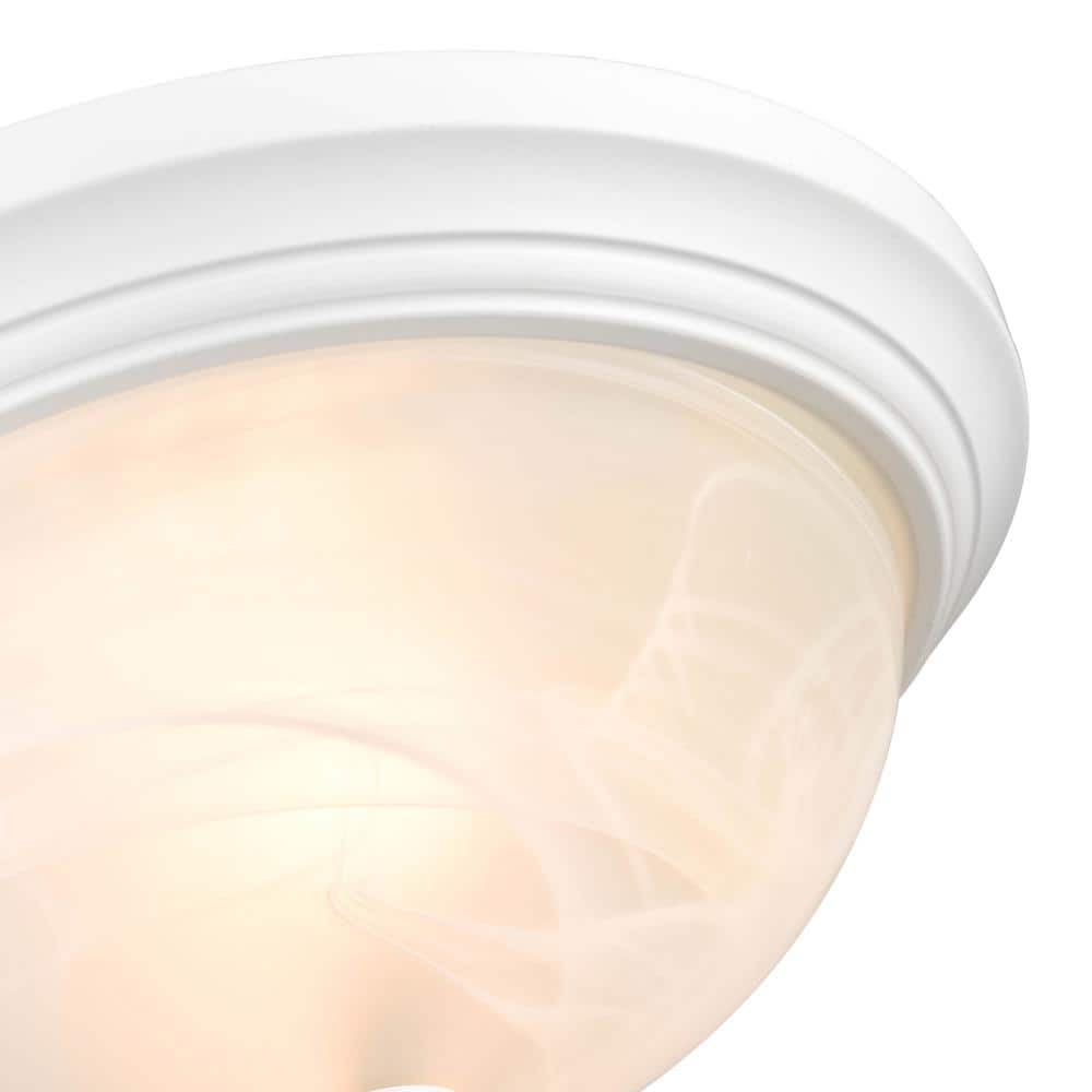 Andrew-James 13" White Glass Indoor/Outdoor Flush Mount Bowl Light