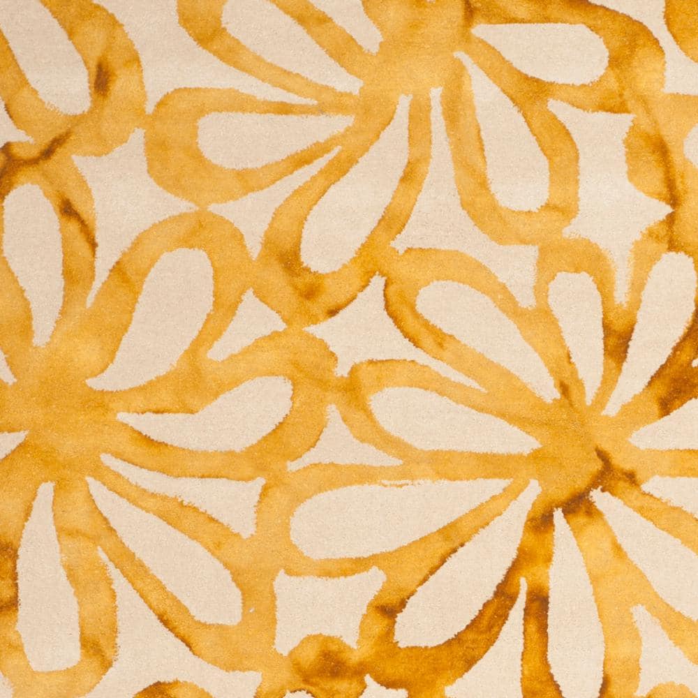 Beige and Gold 9' x 12' Handmade Wool Tufted Area Rug