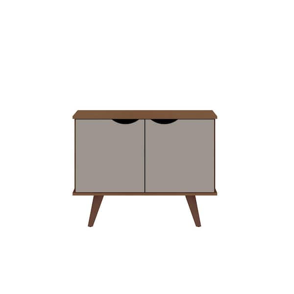 Manhattan Comfort Hampton 33.07 in. Off-White and Maple Cream Accent Cabinet