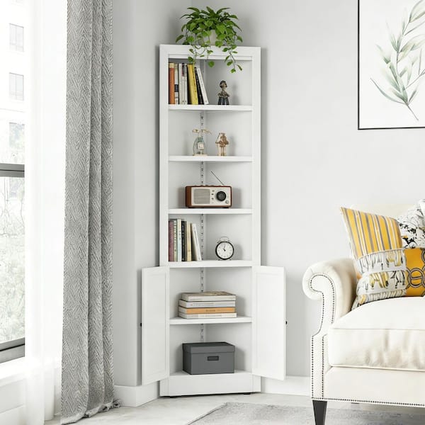 Ximuprmy Modern 20 in. W x 10 in. D x 71 in. H White Freestanding