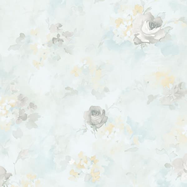 Norwall Morning Dew Turquoise, Grey & Yellow Vinyl Wallpaper (Covers 55 sq. ft.)