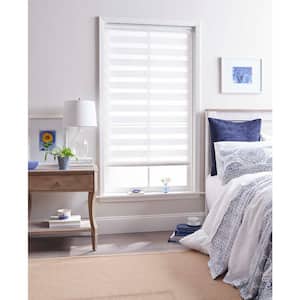 Cut-to-Size White Cordless Light Filtering Roller Shades 31 in. W x 64 in. L