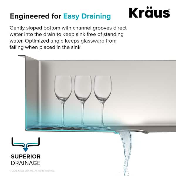 Kraus KHU103-32 Standart Pro 32 16 Gauge Undermount 60/40 Double Bowl Stainless Steel Kitchen Sink