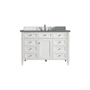 Brittany 48.0 in. W x 23.5 in. D x 34 in. H Bathroom Vanity in Bright White with Cala Blue Quartz Top