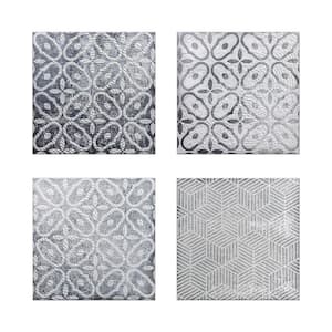 Pacifico 6 in. x 6 in. Grey Ceramic Decorative Wall Tile (4-pack)