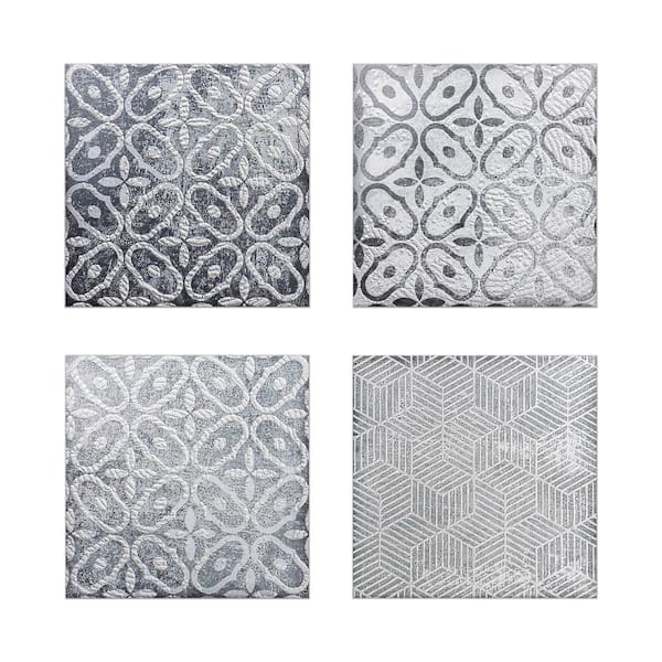 KANTU Pacifico 6 in. x 6 in. Grey Ceramic Decorative Wall Tile (4-pack)