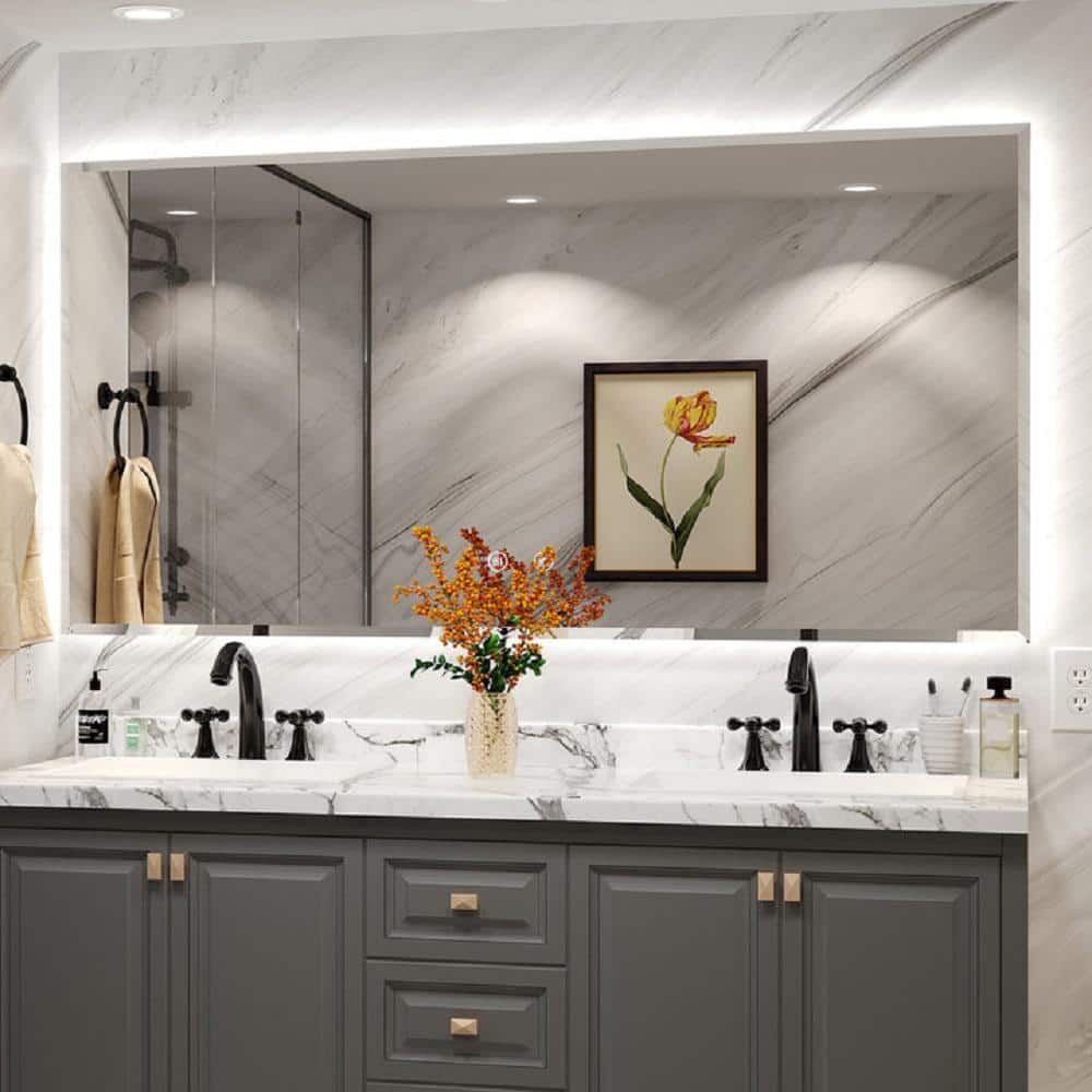 Xzkai 40 in. W x 24 in. H Rectangular Frameless Wall
