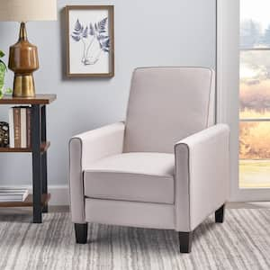 Gray Linen Classic Push Back Recliner Accent Armchair for Living Room, Bedroom and Office