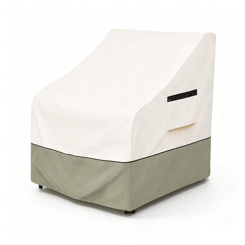 32 W x 35 D x 36 H in. 600D Heavy Duty Waterproof Outdoor Chair Cover, Patio Furniture Cover for Adirondack Chair, Beige