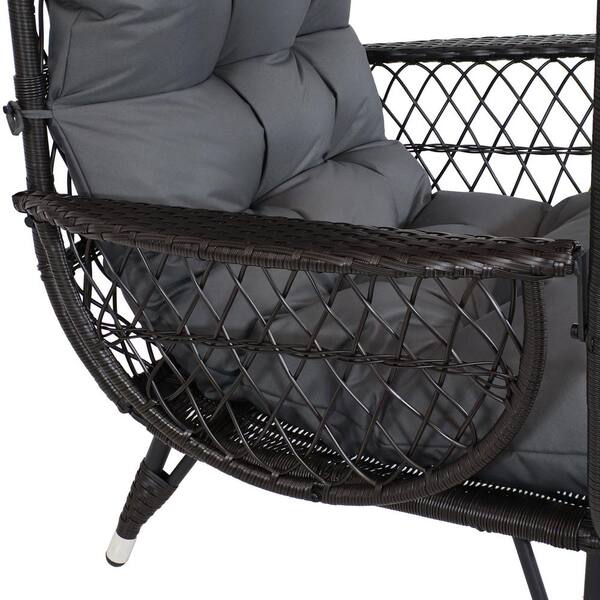 Sunnydaze Decor Shaded Comfort Basket Chair Gray PL 835 The