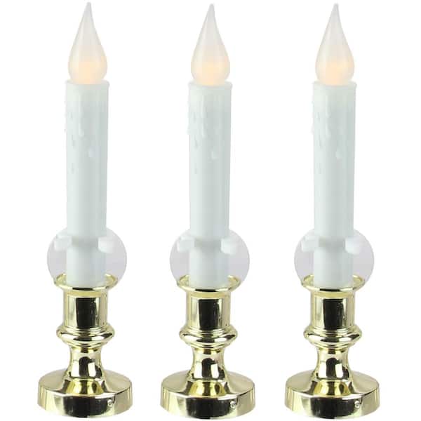Northlight 8.5 in. Battery Operated LED Flickering Window Christmas Candle Lamps (Set of 3)