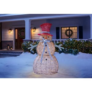 5 ft 200-Light Gold Snowman Yard Decor