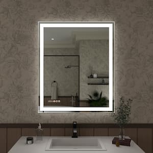 Swarm 30 in. W x 36 in. H Rectangular Frameless Radar LED Wall Bathroom Vanity Mirror