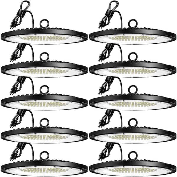 11.8 in. 10-Pack 200-Watt Integrated UFO LED High Bay Light Fixture, 28000 Lumens, 5000K Daylight
