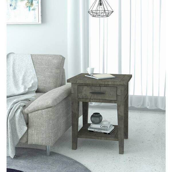 reclaimed wood end tables with storage