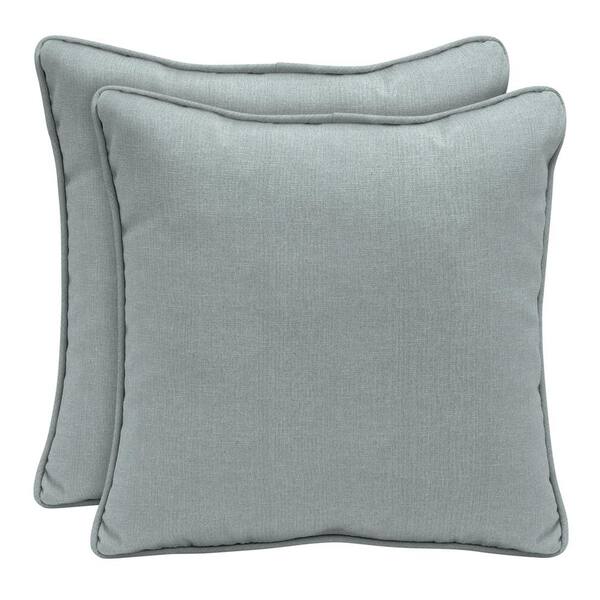 Home Decorators Collection Sunbrella Cast Mist Square Outdoor Throw Pillow (2-Pack)