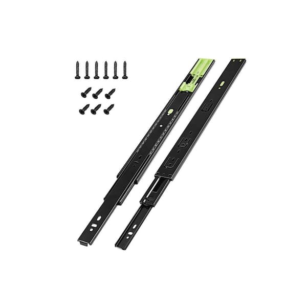 22 in. Soft Close Drawer Slides, Heavy Duty Cabinet Drawer Slides Replacement, Black (5-Pair)