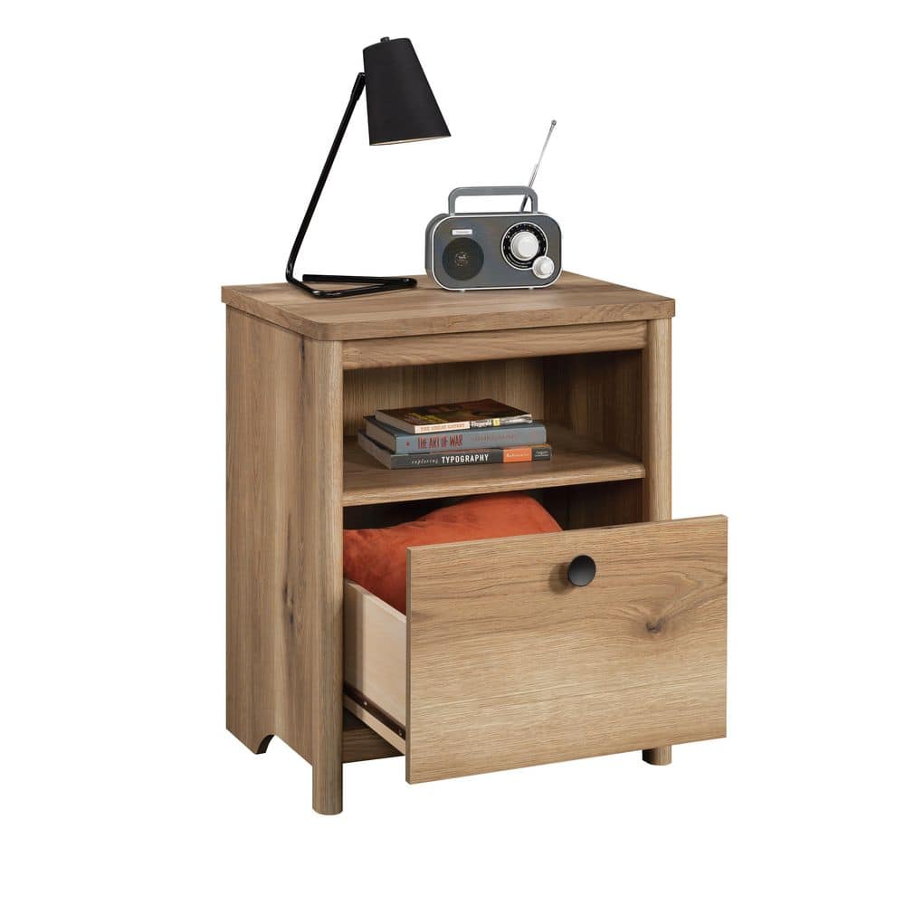 Dover Edge Modern Rustic Timber Oak Night Stand with Drawer