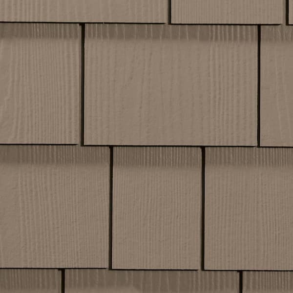 Hardie Shingle HZ5 15.25 in. x 48 in. Statement Collection Khaki Brown Straight Edge Fiber Cement Siding