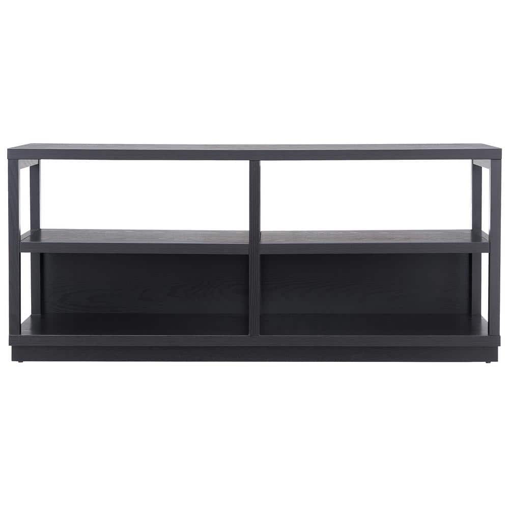 Thalia Modern Black MDF 55" TV Stand with Open Shelving