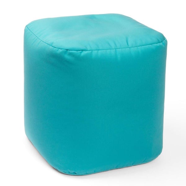 Luckie Plastic Outdoor Bean Bag Ottoman, Light Blue