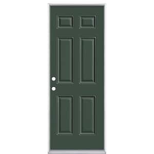 Masonite 30 in. x 80 in. 6-Panel Left Hand Inswing Painted Steel