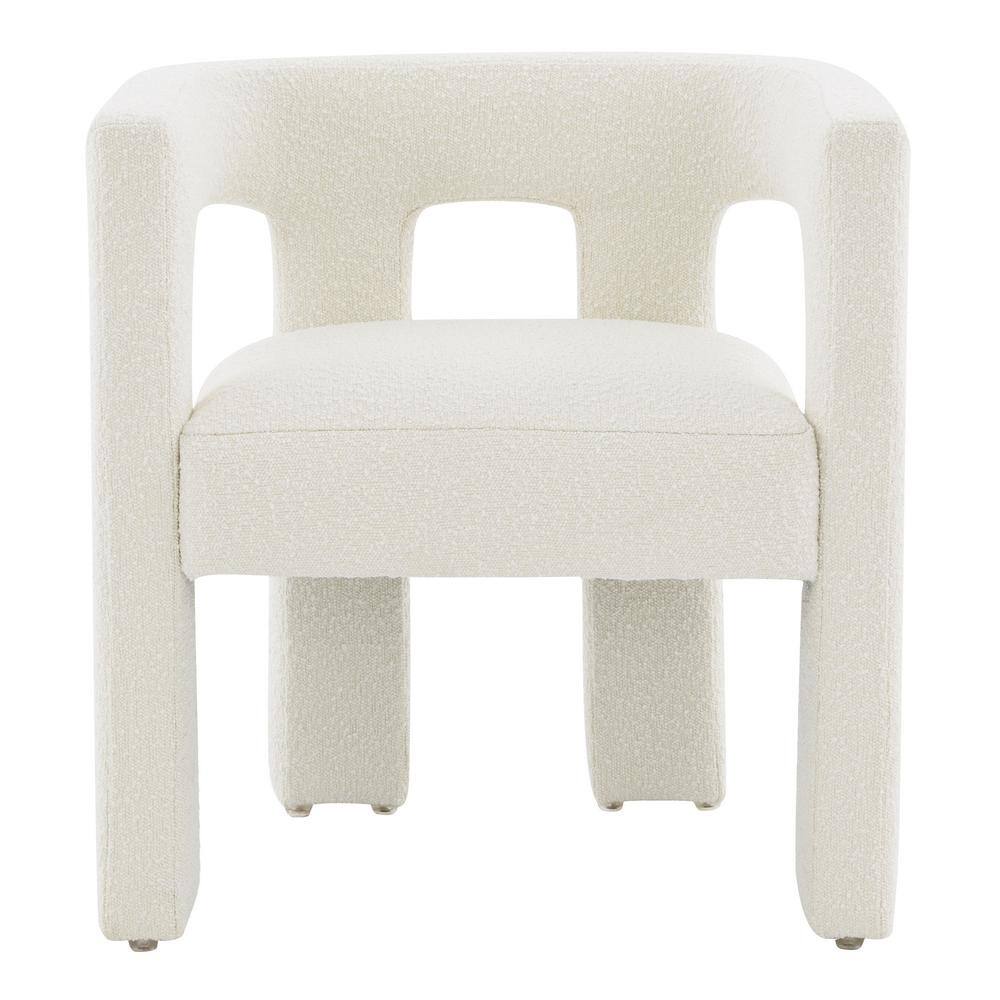 Deandre Ivory Velvet Boucle Upholstered Dining Chair