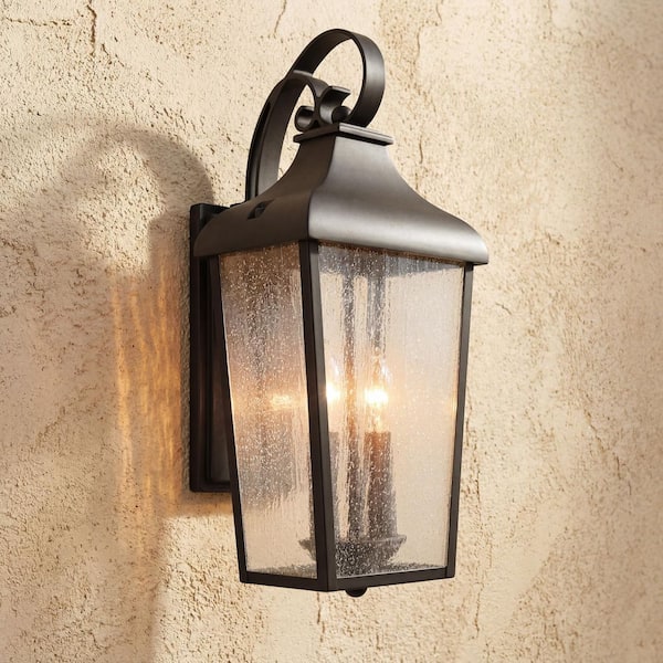 Forestdale 18.5 in. 2-Light Olde Bronze Outdoor Hardwired Wall Lantern Sconce with No Bulbs Included (1-Pack)